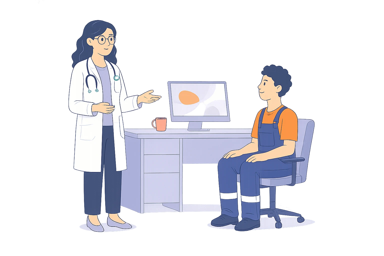Illustration : consultation de santé au travail MIST Normandie